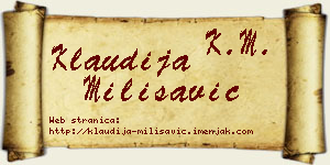 Klaudija Milisavić vizit kartica